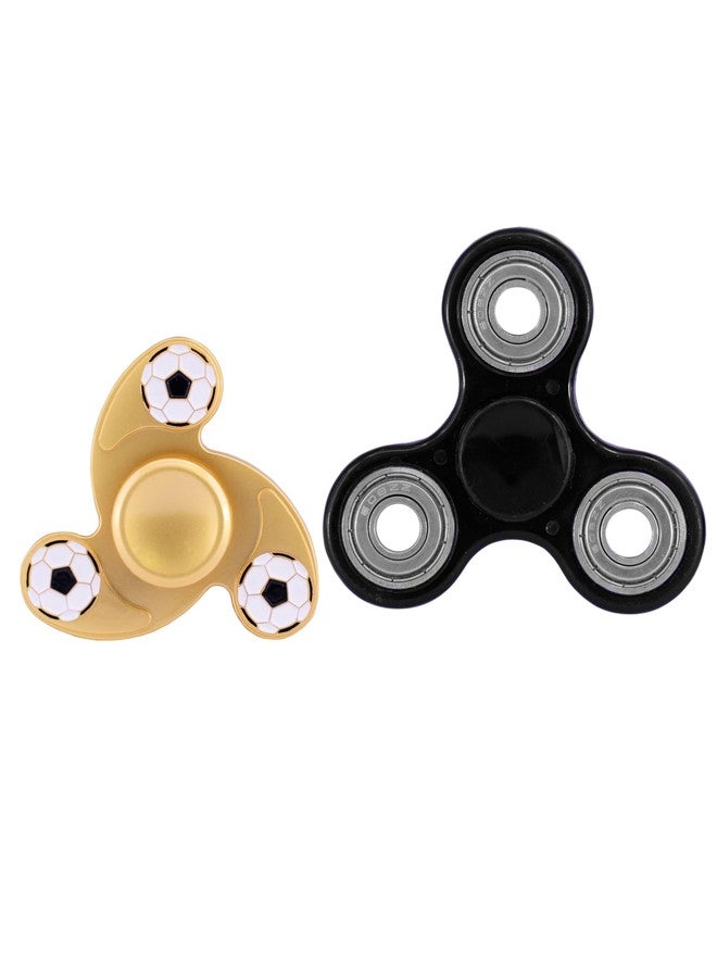 بريمسونس لعبة بريمسونز® الدوارة اليدوية المكتبية - لعبة حسية سريعة وسلسة لتخفيف التوتر للأطفال والكبار - هدية مثالية لحفلات أعياد الميلاد - معدنية - ذهبي + أسود - Image 1